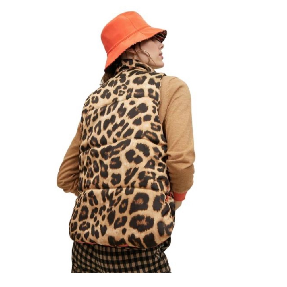 Monte by Lola Casademunt Leopard Puffer Vest Sz Small - Picture 3 of 11